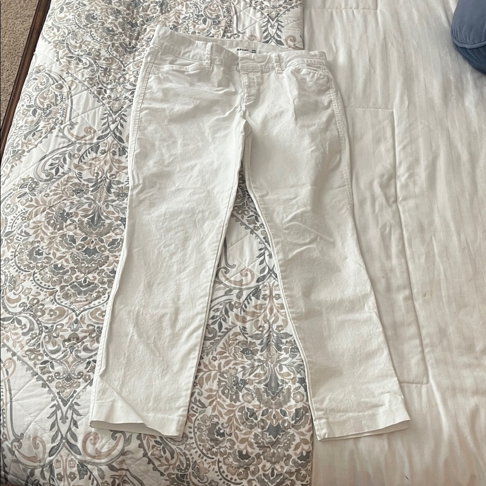 Old Navy White Straight Leg Pants